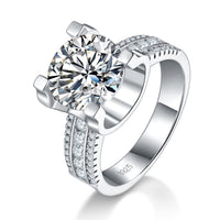 S925 Sterling Zilver 5ct Moissanite Ring, 11mm D-VVS1 Brede Band, Platina Verguld 7.7g US Maten 5-9 GRA Geschenkdoos