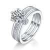 S925 Sterling Zilver 1ct D Kleur VVS1 Moissanite Ring Set 6.5mm Steen Platina Verguld GRA Gecertificeerd US Maat 5-9 Geschenkdoos